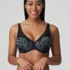 PrimaDonna Twist Rose Sauvage Balcony Bra -PRIMADONNA Shop 0242082RoseSauvagePaddedBalconyBraBlackBlueFront
