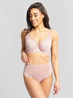 Panache Sabrina High Waist Brazilian Panty -PRIMADONNA Shop 10631PanacheSabrinaBalconnetBra10634HighWaistBrazilianVintagePearlFront