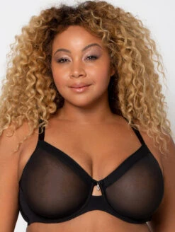 Curvy Couture Sheer Mesh Bra -PRIMADONNA Shop 1311BlackSheerfront
