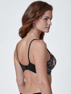 Skarlett Blue Entice Lace Balconette Bra 8 Skarlett Blue Entice Lace Balconette Bra -PRIMADONNA Shop 324143LaceBalconetteBraBlackNylonSide