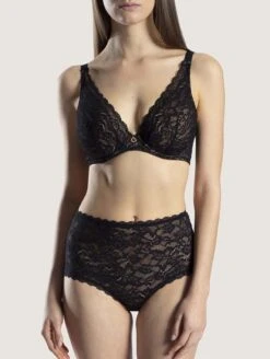 Aubade Rosessence Triangle Full Bust Plunge Bra -PRIMADONNA Shop AubadeRosessenceComfortFullCupPlungingTriangleBraHK12 02BlackSet