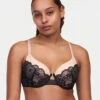 Chantelle Midnight Flowers Bra -PRIMADONNA Shop ChantelleMidnightFlowersC12N6BlackTshirtBraFront