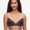 Chantelle Midnight Flowers Wirefree Bra -PRIMADONNA Shop ChantelleMidnightFlowersC12N8BlackWirefreeBraFront