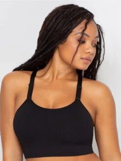 Curvy Couture Smooth Longline -PRIMADONNA Shop CurvyCoutureSmoothLonglineBra1332BlackFront2