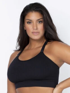 Curvy Couture Smooth Longline -PRIMADONNA Shop CurvyCoutureSmoothLonglineBra1332BlackSide