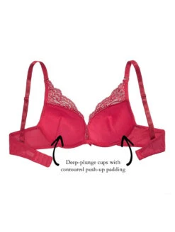 The Little Bra Company Lucia Deep Plunge Bra -PRIMADONNA Shop E004CLuciaDeepPlungeBraRedInfo