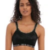 Freya Dynamic Sports Bra -PRIMADONNA Shop FreyaDynamicSportsBraPureLeoBlackAC4014Front