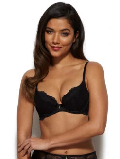Gossard Superboost Lace Plunge Bra -PRIMADONNA Shop GossardSuperboostLacePlungeBraBlack7711Front
