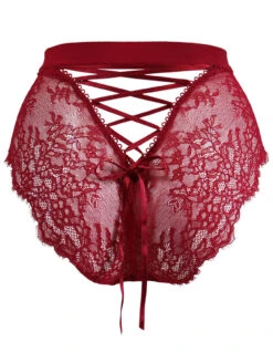 Pour Moi Dark Romance Lace-Up Brief 9 Pour Moi Dark Romance Lace-Up Brief -PRIMADONNA Shop PourMoiDarkRomanceLaceUpBriefsRedBlack21703backCutOut