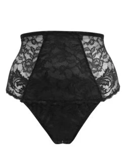 Pour Moi For Your Eyes Only High Waist Crotchless Thong -PRIMADONNA Shop PourMoiForYourEyesOnlyHighWaistCrotchlessThongBlack22805FrontCutOut