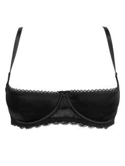 Pour Moi For Your Eyes Only Quarter Cup Bra -PRIMADONNA Shop PourMoiForYoursEyesOnlyQuarterCupBraBlack22800FrontCutOut