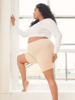 Thigh Society Regular Rise 7" Cooling Short 11 Thigh Society Regular Rise 7" Cooling Short -PRIMADONNA Shop ThighSocietyCoolingShorts7InchBeigeTHCO RInAction