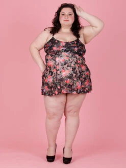 Kilo Brava The Lace Retro Chemise -PRIMADONNA Shop 16040BlackFloralRetroChemiseBlackFloralFrontEdited2