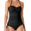 Anne Cole Twist Front Bandeaukini Swim Top -PRIMADONNA Shop 21MT25001BlackFront