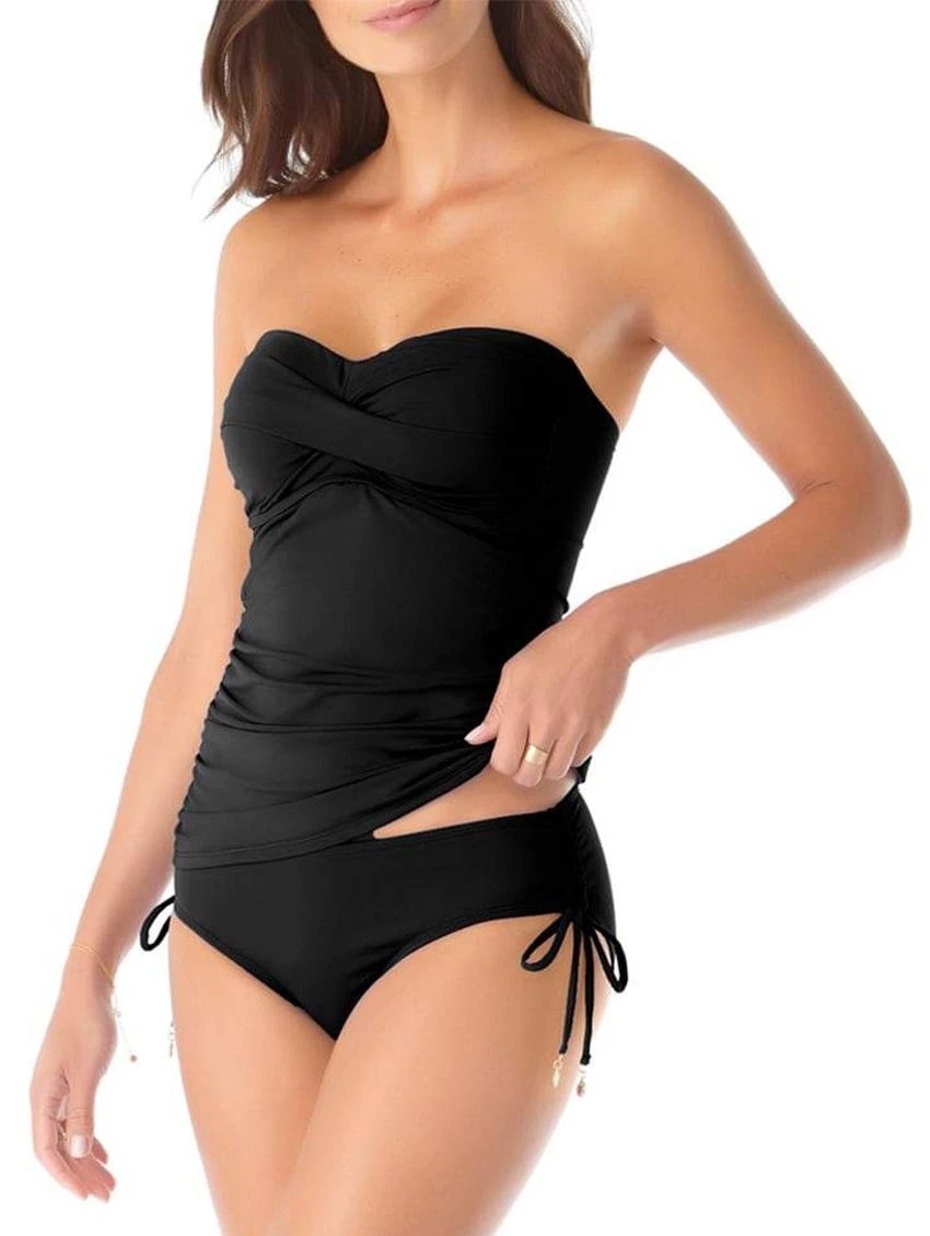 Anne Cole Twist Front Bandeaukini Swim Top 4 Anne Cole Twist Front Bandeaukini Swim Top - Image 2