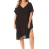 Anne Cole Easy Tunic Plus Cover Up -PRIMADONNA Shop 23PC54101EasyTunicPlusSizeBlackFrontEdit