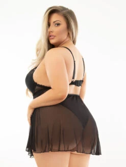 Escante Flyaway Skirted Teddy -PRIMADONNA Shop 30411BlackPlusback