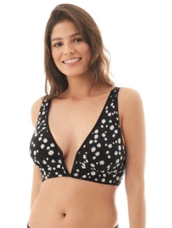 Maaji Parade Curvy Triangle Bikini Top -PRIMADONNA Shop 3189SCD003ParadeLDTriangleTopBlackOrchidFrontReversePrint