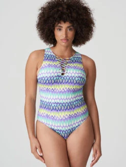 PrimaDonna Holiday Plunge Lace Up One Piece Swimsuit 11 PrimaDonna Holiday Plunge Lace Up One Piece Swimsuit -PRIMADONNA Shop 4007145HolidaySpecialSwimsuitMezcalitaBlueFront
