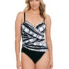 Penbrooke Stripe A Pose One Piece Swimsuit -PRIMADONNA Shop 60200019StripeaPoseUWOnePieceBlackIvoryFrontEdited