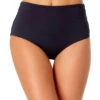 Anne Cole Shirred Hi-Low Swim Bottom -PRIMADONNA Shop AnneColeHi LowSwimBottomMYMB36001NavyFront