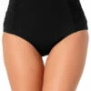 Anne Cole Live In Color Hi-Waist Bottom -PRIMADONNA Shop AnneColeResortShirredHighWaistBottomBlackMMMP33601Front