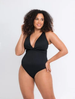 Curvy Kate Twist And Shout Non Wire One Piece Swimsuit -PRIMADONNA Shop CS024606NonWireOnePieceSwimsuitBlackFrontEdited