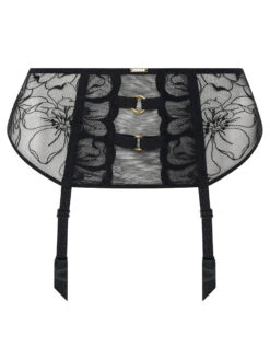 Chantelle Fleurs Garter Belt 7 Chantelle Fleurs Garter Belt -PRIMADONNA Shop ChantelleFleursGarterBeltBlack12M7Flat