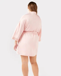 Chelsea Peers Satin Robe -PRIMADONNA Shop ChelseaPeersSatinLaceTrimRobeCW2076RPLN11BlushBack