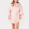 Chelsea Peers Satin Robe -PRIMADONNA Shop ChelseaPeersSatinLaceTrimRobeCW2076RPLN11BlushFront