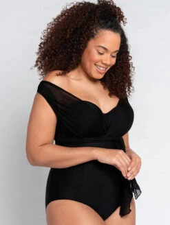 Curvy Kate Wrapsody One Piece Bandeau Swimsuit -PRIMADONNA Shop CurvyKateWrapsodySwimSuitBlackCS005600FrontAlt