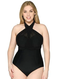 Curvy Kate Wrapsody One Piece Bandeau Swimsuit -PRIMADONNA Shop CurvyKateWrapsodySwimSuitBlackCS005600FrontAlt2