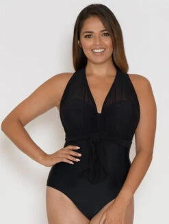 Curvy Kate Wrapsody One Piece Bandeau Swimsuit -PRIMADONNA Shop CurvyKateWrapsodySwimSuitBlackCS005600FrontAlt3