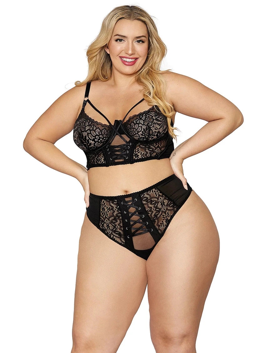 Dreamgirl Lace Up Bralette Set 5 Dreamgirl Lace Up Bralette Set - Image 3
