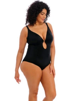 Elomi Plain Sailing Plunge One Piece Swimsuit -PRIMADONNA Shop ES7280ElomiPlainSailingPlungeOnePieceBlackSideEdit