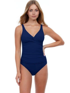 Profile By Gottex Tummy Control Surplice One Piece Swimsuit