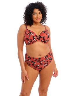Elomi Kotiya Mid Rise Bikini Brief -PRIMADONNA Shop ElomiKotiyaMidRiseBikiniBriefES800972PlungeBikiniTopES800902TerracotaFront