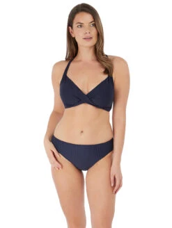Fantasie Long Island Plunge Bikini Top -PRIMADONNA Shop FS6900LongIslandPlungeBikiniFS6906LongIslandMidRiseBottomInkFrontHalter
