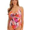 Fantasie Aguada Beach Twist Front One Piece Swimsuit 2 Fantasie Aguada Beach Twist Front One Piece Swimsuit -PRIMADONNA Shop FantasieAguadaBeachOnePieceSwimsuitSunriseFS502931Front