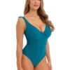 Fantasie Ottawa Plunge One Piece Swimsuit -PRIMADONNA Shop FantasieOttawaPlungeOnePieceSwimsuitFS6496PetrolFront