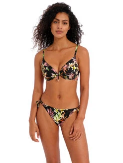 Freya Savana Sunset Tie Side Bikini Brief 9 Freya Savana Sunset Tie Side Bikini Brief -PRIMADONNA Shop FreyaSavannaSunsetTieSideBikiniBriefAS204175PlungeBikiniTopAS204127BlackMultiFloralFront