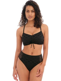 Freya Sundance Hi-Waist Bottom 9 Freya Sundance Hi-Waist Bottom -PRIMADONNA Shop FreyaSundanceHighWaistBikiniBriefBlackAS4001Full