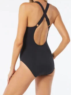 Gabar Cross Back One Piece Swimsuit -PRIMADONNA Shop GabarSWimCrossBackBlackG4H419Back