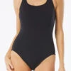 Gabar Cross Back One Piece Swimsuit -PRIMADONNA Shop GabarSWimCrossBackBlackG4H419Front