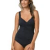 Jantzen Essentials Mio Surplice One Piece Swimsuit -PRIMADONNA Shop JZ21015MJantzenMioSuOnePieceSwimsuitBlackFront