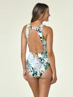 Jantzen Nature Glow Farrah High Neck One Piece Swimsuit -PRIMADONNA Shop JZ23007MFarrahHighNeckOnePiecePalmLeafsBackEdited