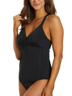 Jantzen Essentials Stella Tankini 8 Jantzen Essentials Stella Tankini -PRIMADONNA Shop JantzenStellaTankiniBlackJZ23156TSideAlt
