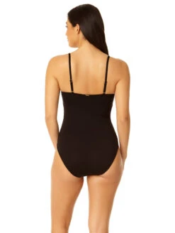 Anne Cole Shirred Maillot One Piece Swimsuit -PRIMADONNA Shop MYMO05701ShirredMaillotOnePieceSwimsuitBlackBack