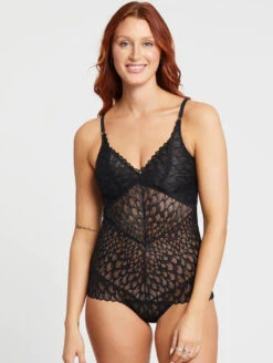 Montelle Lacy Essentials Bodysuit -PRIMADONNA Shop MontelleLacyEssentialsBodysuitBlack9307FrontAlt