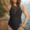 Panache Onyx Chic Plunge One Piece -PRIMADONNA Shop PanacheOnyxChicOnePieceSWimsuitBlackSW1910Fashion